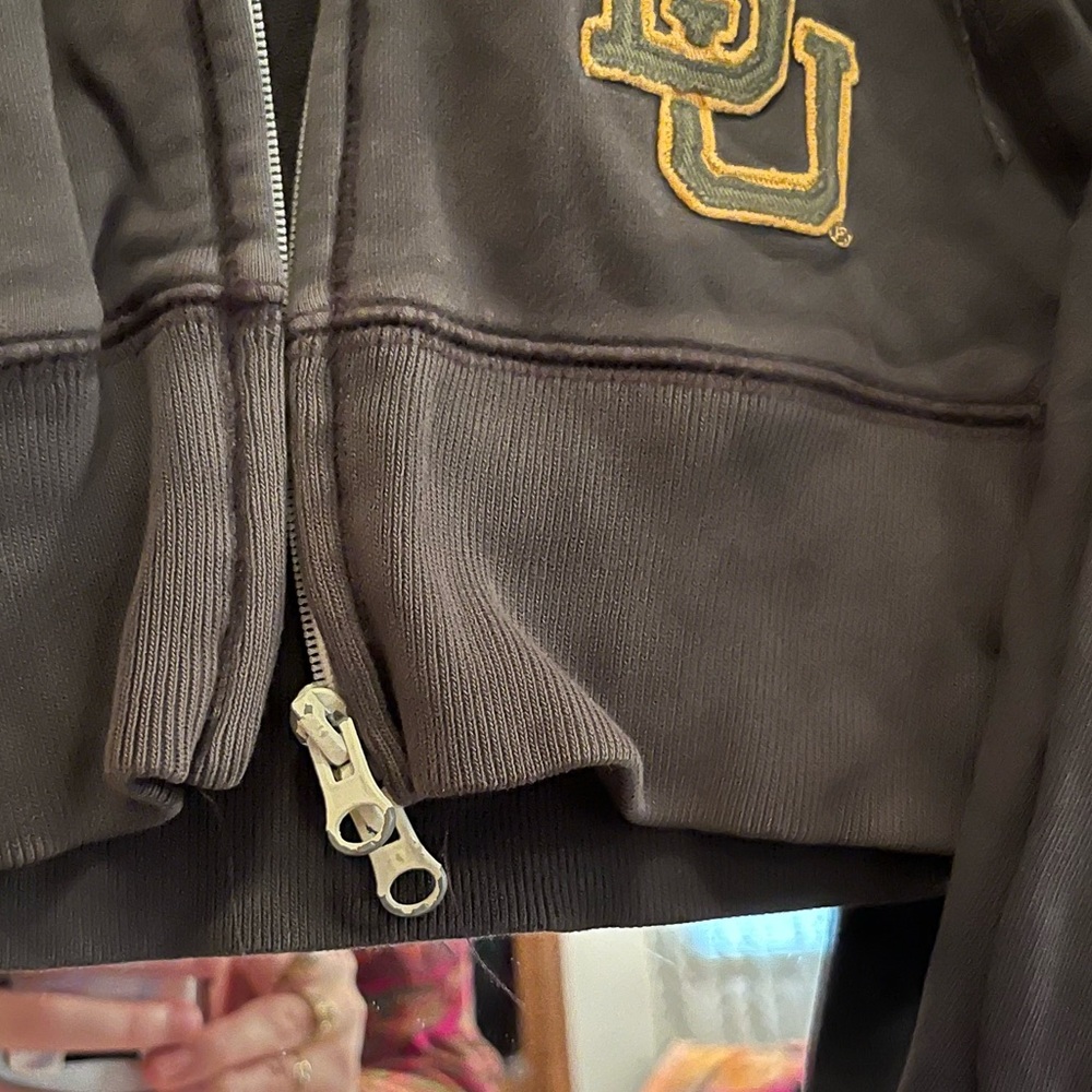 Dark grey Baylor University zip hoodie - Picture 3 of 5